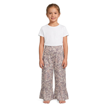 Khaki camo patchwork kids girls fall pants