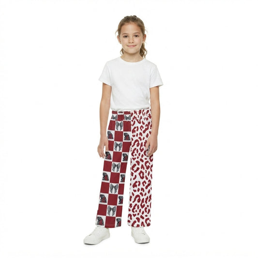 A elephant grey bow plaid leopard kids girls team pants