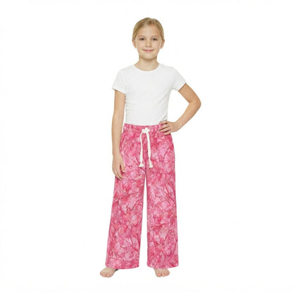 Pink leaves camo kids girls fall pants