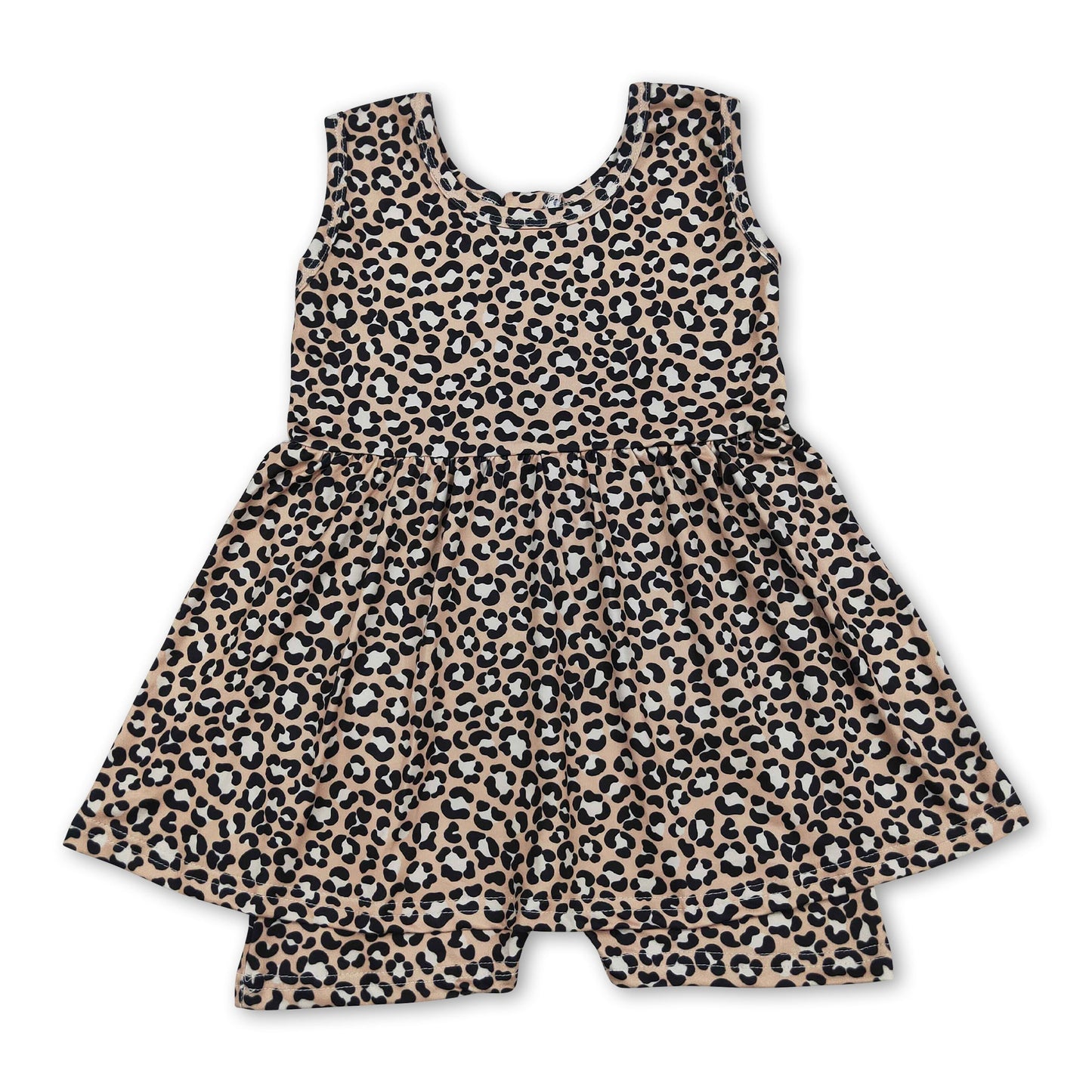 Sleeveless leopard kids girls summer one piece jumpsuit