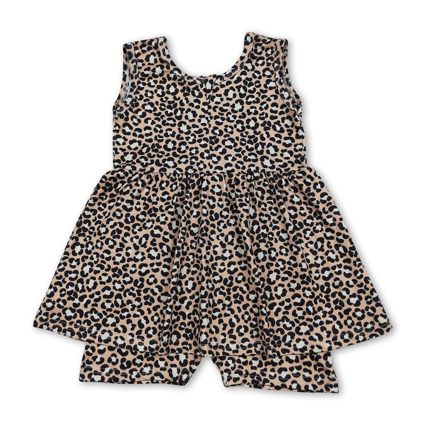 Sleeveless leopard kids girls summer one piece jumpsuit