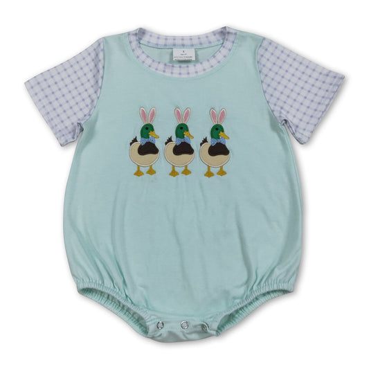 Short sleeves duck bunny Easter baby boy Easter romper