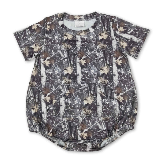 Short sleeves camo pocket baby boy summer romper