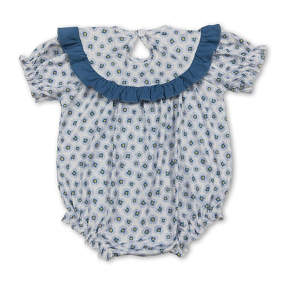Daddy's girl smocked floral short sleeves baby girls romper