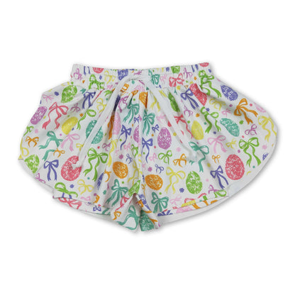 Colorful bow eggs kids girls Easter active shorts